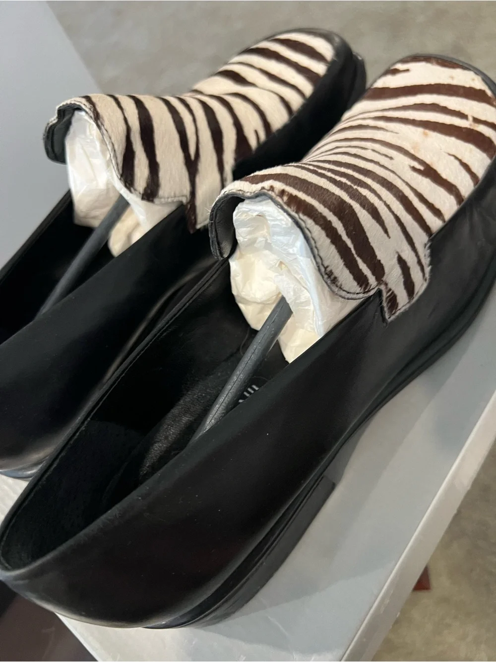 Franco Sarto Kids Zebra-Print Slip-On Dress Shoes - Black & White
